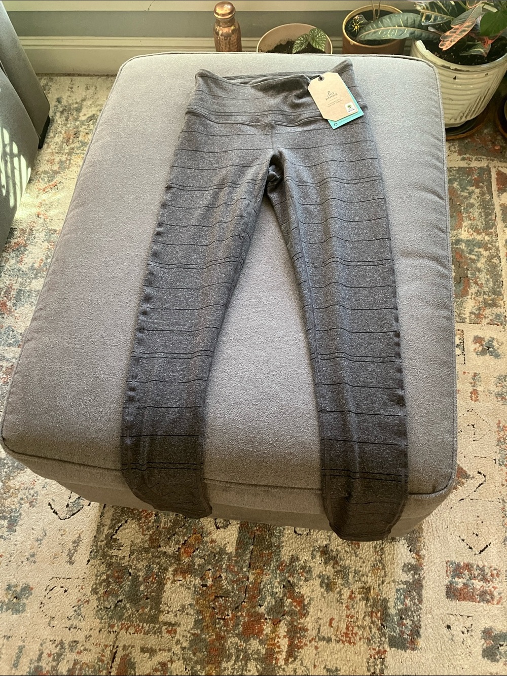 Prana Girls' Dark Gray Ribbed Leggings